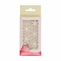 FunCakes Fondant Decoratie Sneeuwvlokken Wit Set/12