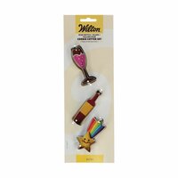 Wilton Koekjesuitsteker Wijnfles - Glas - Vallende Ster set/3