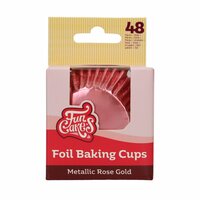 FunCakes Folie Baking Cups Metallic Ros&eacute; Goud &ndash; 48 stuks