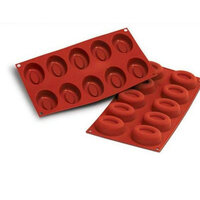 Siliconen Bakvorm Savarin Ovaal 70&times;52&times;24 mm &ndash; 10 vormpjes
