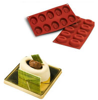 Siliconen Bakvorm Savarin Ovaal 70&times;52&times;24 mm &ndash; 10 vormpjes