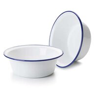 Ibili Emaille Conische Schaal / Mengkom 20 cm &ndash; Blauwe Rand