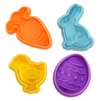 R&amp;M Easter Cookie Cutters with Stamp &ndash; Set of 4