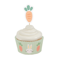 Hoppy Easter Bunny &amp; Carrots Cupcake Kit &ndash; Pack of 28