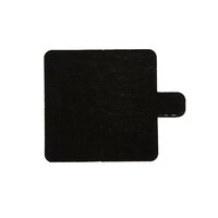 Quadratische Tortenunterlage Gold/Schwarz mit Lasche 8&times;8 cm &ndash; 25 St&uuml;ck