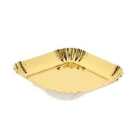 Quadratisches Goldenes Gebaecksch&auml;lchen mit Riffelrand 6,5&times;6,5 cm &ndash; 25 St&uuml;ck.