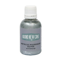 BrandNewCake Metallic Food Paint Silver with Brush 60 g