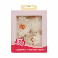  FunCakes Edible Wafer Flowers Deluxe Lotus White Medium pk/10