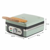DOMO Waffeleisen 4&times;7 &ndash; sage green