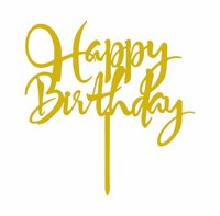 Tasty Me Cake Topper Gold &ndash; Happy Birthday