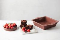 Point-Virgule Square Cake Pan Vintage Maroon 20cm