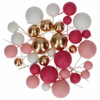 Simply Making Decoratieballen Hot Pink Ombre &amp; Goud 32 stuks