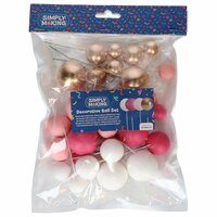 Simply Making Decoratieballen Hot Pink Ombre &amp; Goud 32 stuks
