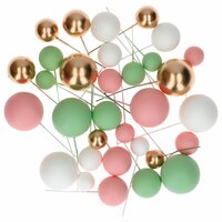 Simply Making Decoratieballen Pastelroze Groen &amp; Goud 32 stuks