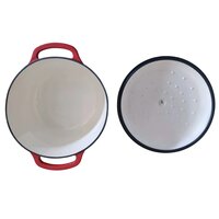Allesken Verdeluxe Gietijzeren Braadpan Rond Rood 5,6 L