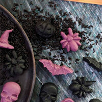 Siliconen Halloween Chocolade- en Snoepvorm &ndash; Spin, Pompoen &amp; Doodskop