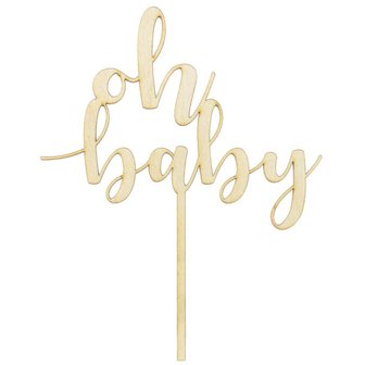 PartyDeco Cake Topper en Bois Oh Baby