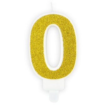 Party Deco Golden Birthday Candle Number 0 