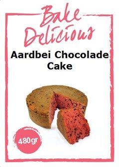 Bake Delicious Aardbei Chocolade Cake 480g