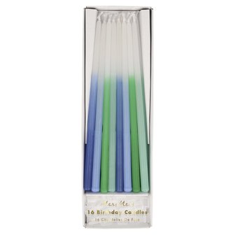 Meri Meri Blue Dipped Tapered Candles pk/16