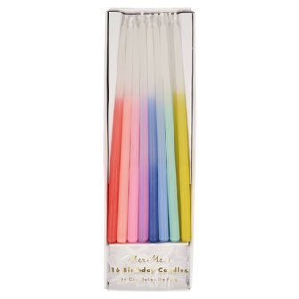 Meri Meri Rainbow Dipped Tapered Candles pk/16