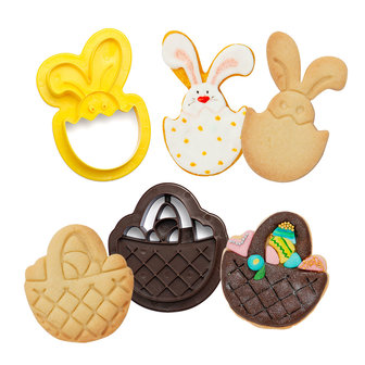 Decora Plastic Cookie Cutters Basket And Bunny Set/2