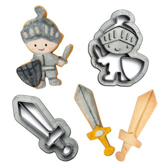 Decora Plastic Cookie Cutters Knight Set/2