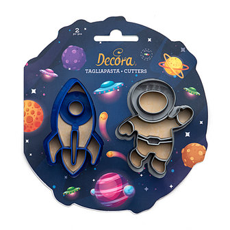 Decora Plastic Cookie Cutters Space Set/2