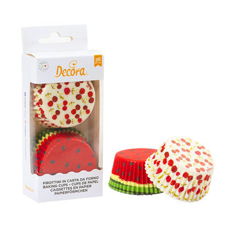 Decora Baking Cups Summer Fruits 50x32mm pk/36