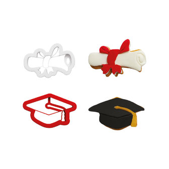 Decora Graduation Plastic Cookie Cutter Set/2