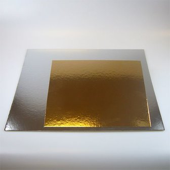 FunCakes Cake Card Gold &amp; Silver Square 20cm pk/3