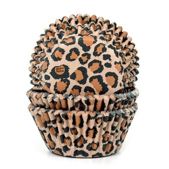 House of Marie Caissettes &agrave; Cupcakes Leopard Brown pcs/50