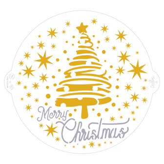 Decora Stencil Merry Christmas Tree &amp; Stars &Oslash; 25cm