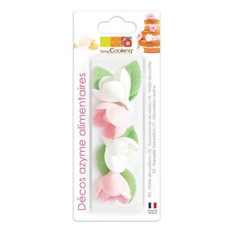 Scrapcooking Wafer Decoration Assorted Rose &amp; Leaf Set/10