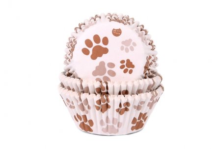 House of Marie Caissettes &agrave; Cupcakes Paw Brown pcs/50