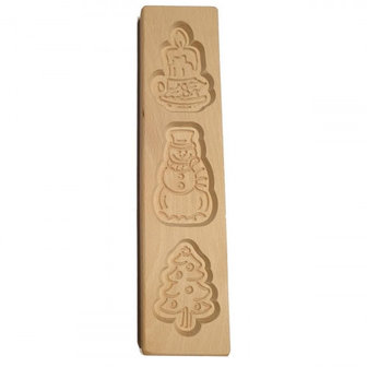 Christmas Speculaas Cookie Mold Candle &amp; Snowman &amp; Christmas Tree 30x7,5 cm