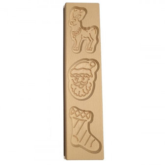 Christmas Speculaas Cookie Mold Reindeer &amp; Sock &amp; Santa