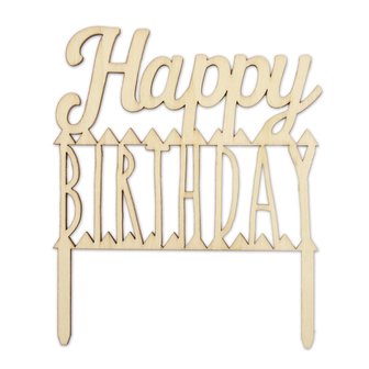 Scrapcooking Cake Topper Wood Happy Birthday