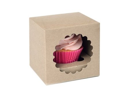 House of Marie Cupcake Box 1 Kraft pk/3