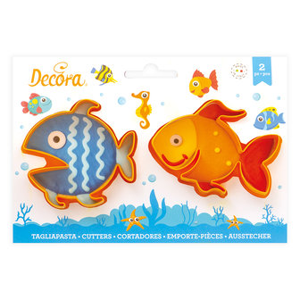 Decora Plastic Cookie Cutters Fishes Set 2