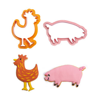 Decora Farm Animals Cookie Cutter Set/4 