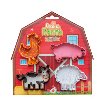 Decora Farm Animals Cookie Cutter Set/4 