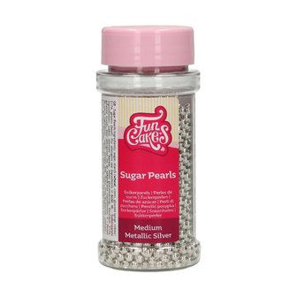 FunCakes Sugar Pearls 4mm Metallic Silver 80g