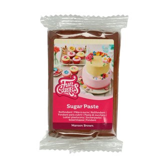 FunCakes Sugar Paste Maroon Brown 250g