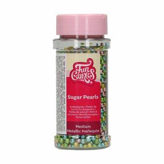FunCakes Sugar Pearls 4mm Metallic Harlequin 80g