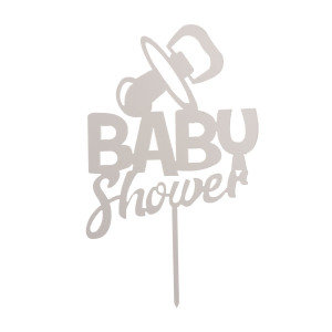 Dekora Baby Shower Taart Topper Zilver