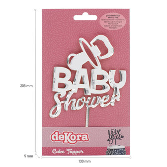 Dekora Baby Shower Taart Topper Zilver