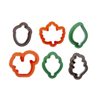 Decora Autumn Leaves Mini Plastic Cookie Cutters Set/6