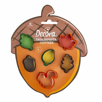 Decora Autumn Leaves Mini Plastic Cookie Cutters Set/6