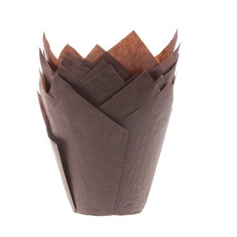 House of Marie Caissettes &agrave; Muffin Tulipe Marron pcs/36